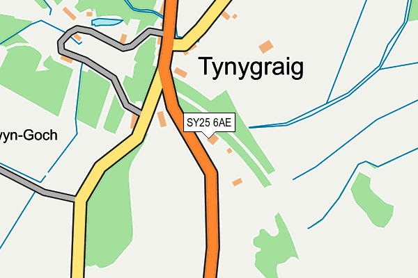 SY25 6AE map - OS OpenMap – Local (Ordnance Survey)