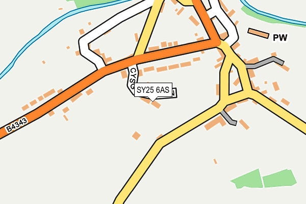 SY25 6AS map - OS OpenMap – Local (Ordnance Survey)