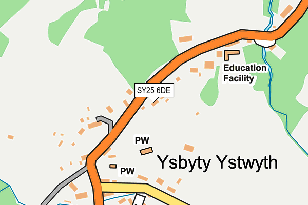 SY25 6DE map - OS OpenMap – Local (Ordnance Survey)