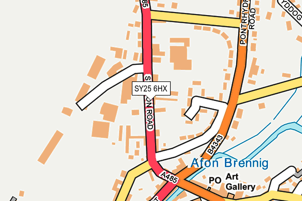 SY25 6HX map - OS OpenMap – Local (Ordnance Survey)