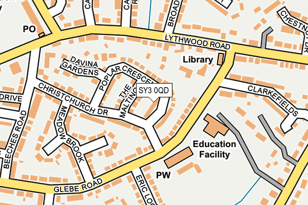 SY3 0QD map - OS OpenMap – Local (Ordnance Survey)