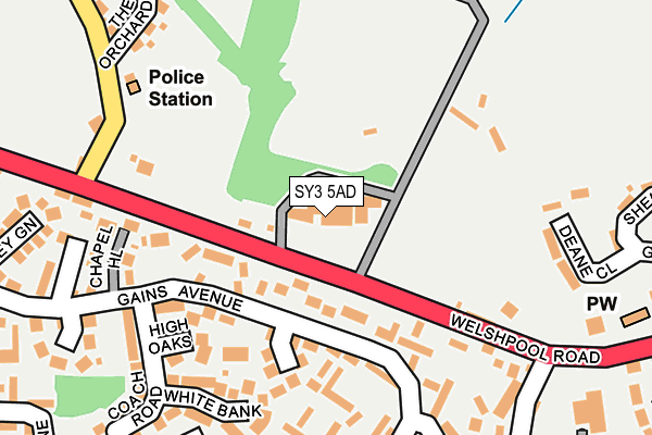 SY3 5AD map - OS OpenMap – Local (Ordnance Survey)