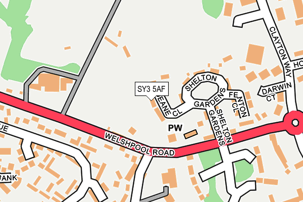 SY3 5AF map - OS OpenMap – Local (Ordnance Survey)