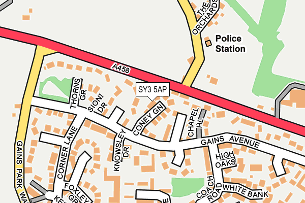 SY3 5AP map - OS OpenMap – Local (Ordnance Survey)