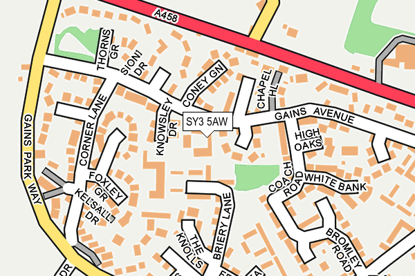 SY3 5AW map - OS OpenMap – Local (Ordnance Survey)