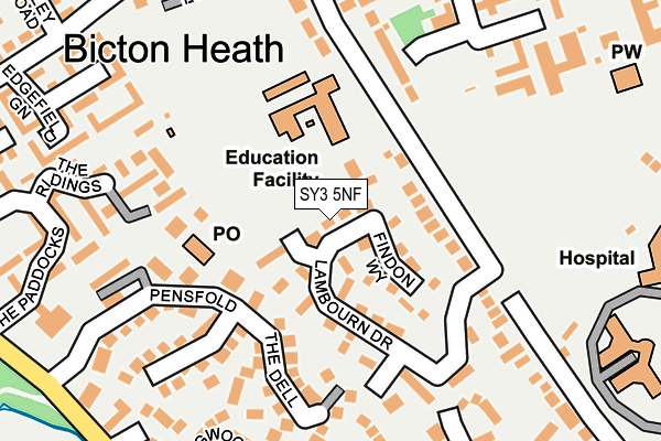 SY3 5NF map - OS OpenMap – Local (Ordnance Survey)