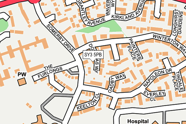 SY3 5PB map - OS OpenMap – Local (Ordnance Survey)