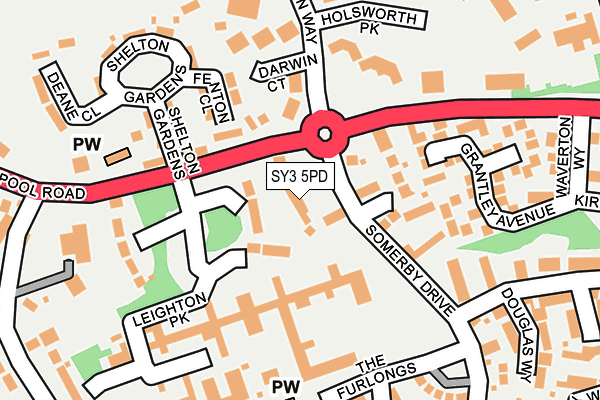 SY3 5PD map - OS OpenMap – Local (Ordnance Survey)