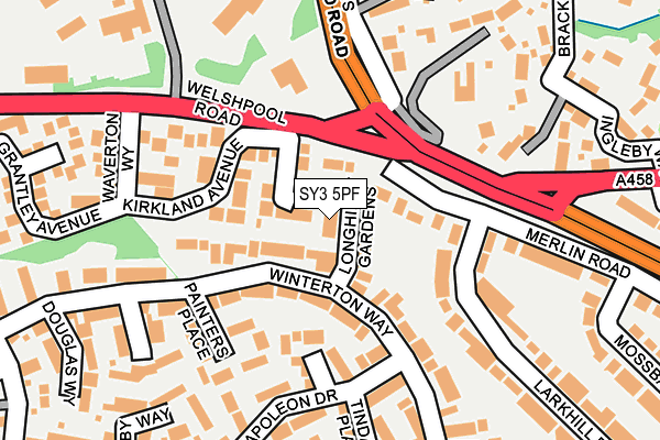 SY3 5PF map - OS OpenMap – Local (Ordnance Survey)