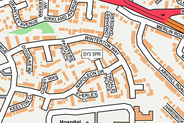 SY3 5PR map - OS OpenMap – Local (Ordnance Survey)