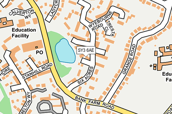 SY3 6AE map - OS OpenMap – Local (Ordnance Survey)
