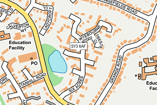 SY3 6AF map - OS OpenMap – Local (Ordnance Survey)