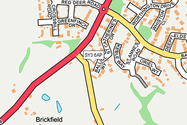 SY3 6AP map - OS OpenMap – Local (Ordnance Survey)