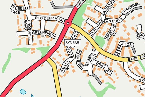 SY3 6AR map - OS OpenMap – Local (Ordnance Survey)