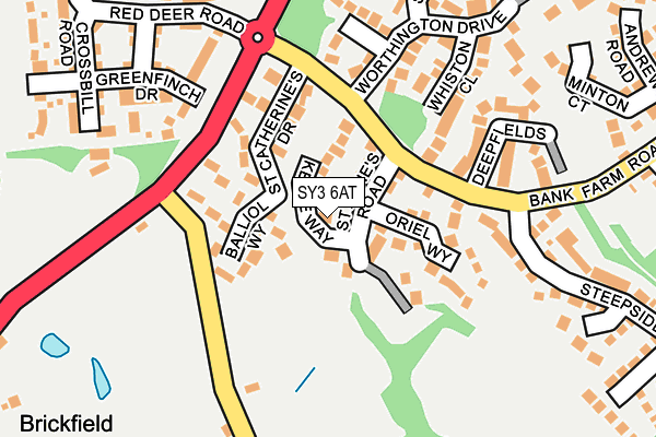 SY3 6AT map - OS OpenMap – Local (Ordnance Survey)