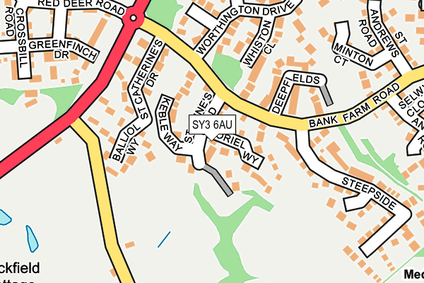 SY3 6AU map - OS OpenMap – Local (Ordnance Survey)