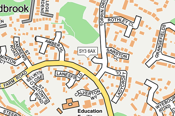 SY3 6AX map - OS OpenMap – Local (Ordnance Survey)