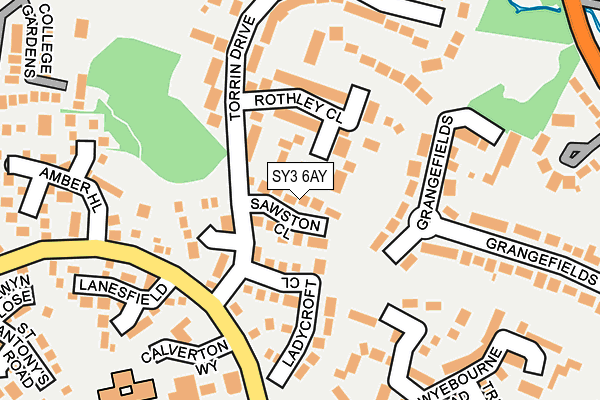 SY3 6AY map - OS OpenMap – Local (Ordnance Survey)