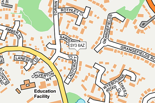SY3 6AZ map - OS OpenMap – Local (Ordnance Survey)