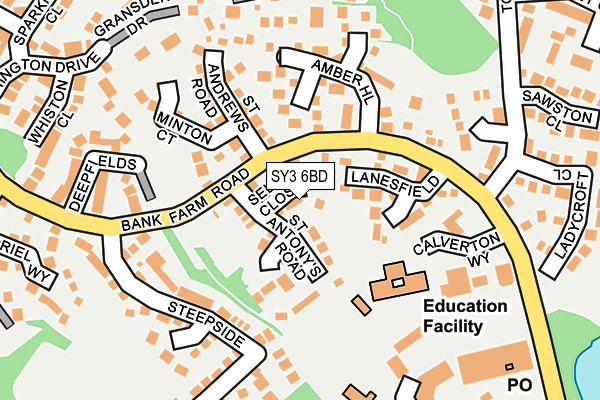 SY3 6BD map - OS OpenMap – Local (Ordnance Survey)