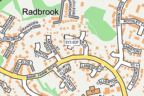 SY3 6DF map - OS OpenMap – Local (Ordnance Survey)