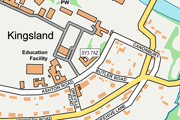 SY3 7AZ map - OS OpenMap – Local (Ordnance Survey)