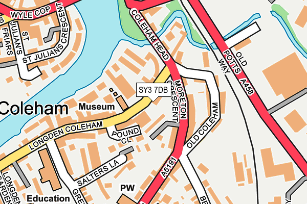 SY3 7DB map - OS OpenMap – Local (Ordnance Survey)