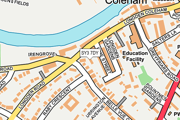 SY3 7DY map - OS OpenMap – Local (Ordnance Survey)