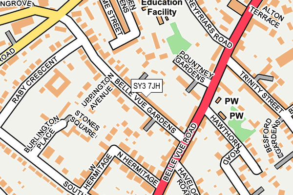 SY3 7JH map - OS OpenMap – Local (Ordnance Survey)