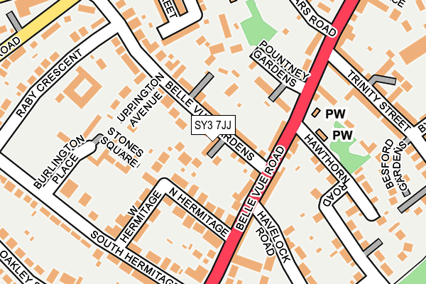SY3 7JJ map - OS OpenMap – Local (Ordnance Survey)