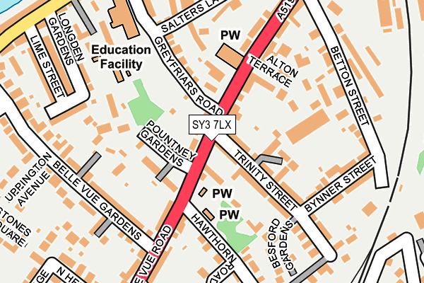 SY3 7LX map - OS OpenMap – Local (Ordnance Survey)