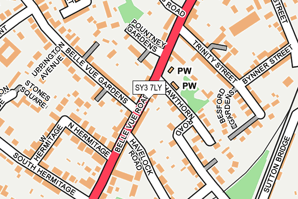 SY3 7LY map - OS OpenMap – Local (Ordnance Survey)