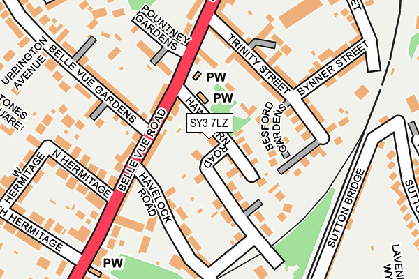 SY3 7LZ map - OS OpenMap – Local (Ordnance Survey)