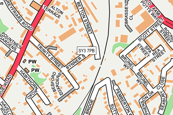 SY3 7PB map - OS OpenMap – Local (Ordnance Survey)
