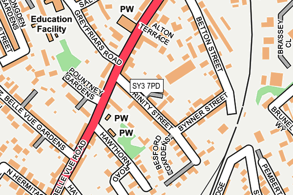 SY3 7PD map - OS OpenMap – Local (Ordnance Survey)