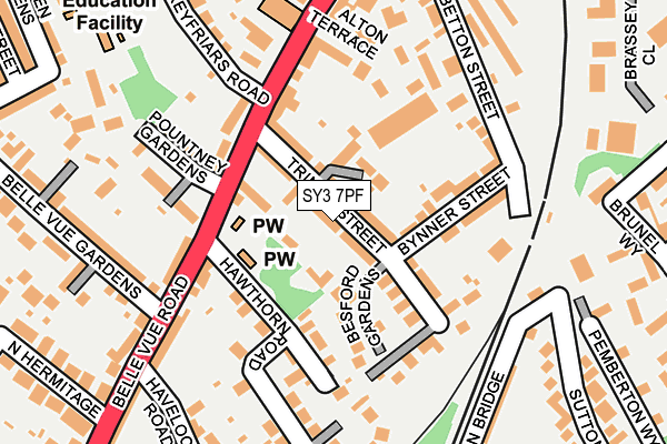 SY3 7PF map - OS OpenMap – Local (Ordnance Survey)