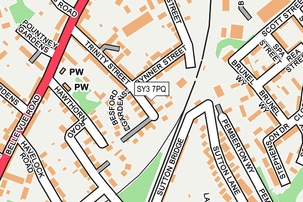 SY3 7PQ map - OS OpenMap – Local (Ordnance Survey)