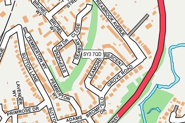 SY3 7QD map - OS OpenMap – Local (Ordnance Survey)