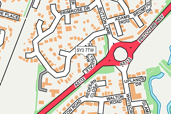 SY3 7TW map - OS OpenMap – Local (Ordnance Survey)