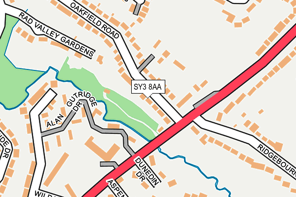 SY3 8AA map - OS OpenMap – Local (Ordnance Survey)