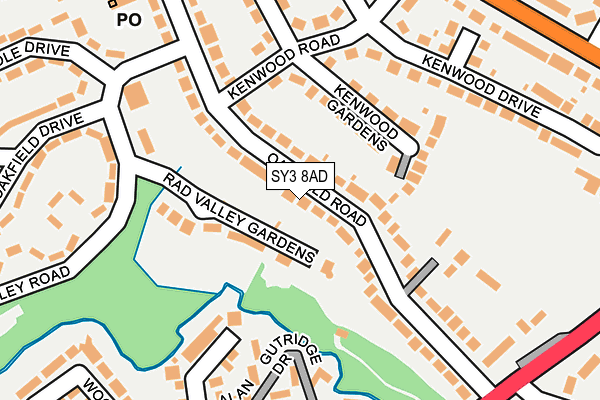 SY3 8AD map - OS OpenMap – Local (Ordnance Survey)