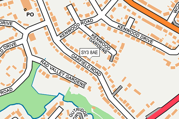 SY3 8AE map - OS OpenMap – Local (Ordnance Survey)