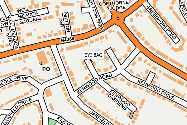 SY3 8AG map - OS OpenMap – Local (Ordnance Survey)