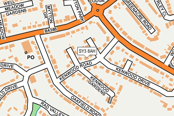 SY3 8AH map - OS OpenMap – Local (Ordnance Survey)