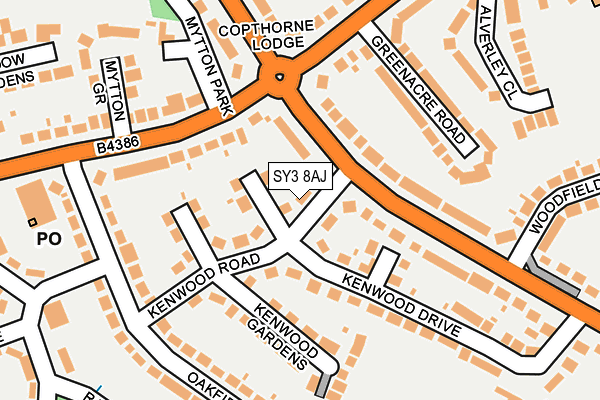 SY3 8AJ map - OS OpenMap – Local (Ordnance Survey)