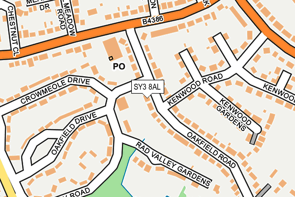 SY3 8AL map - OS OpenMap – Local (Ordnance Survey)