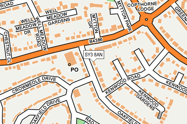 SY3 8AN map - OS OpenMap – Local (Ordnance Survey)