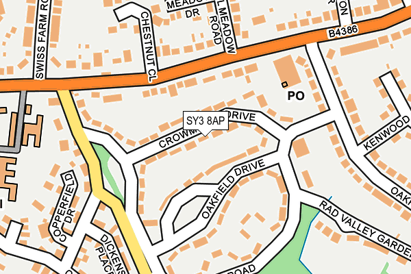 SY3 8AP map - OS OpenMap – Local (Ordnance Survey)