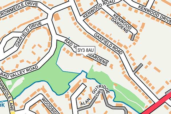 SY3 8AU map - OS OpenMap – Local (Ordnance Survey)