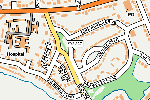 SY3 8AZ map - OS OpenMap – Local (Ordnance Survey)